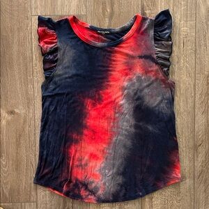 Like new - CHA CHA VENTE Women’s Tie-Dye Ruffle Sleeve Top